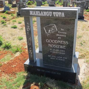 MAHLANGU Goodness Nosizwe, Teta 1981-2009