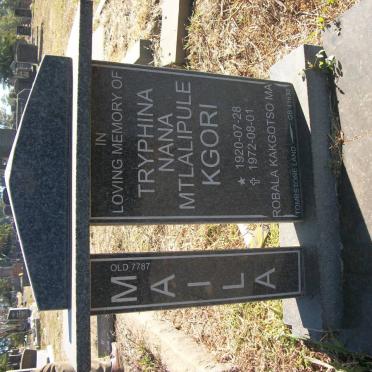 MAILA Tryphina Nana Mtlalipule Kgori 1920-1972