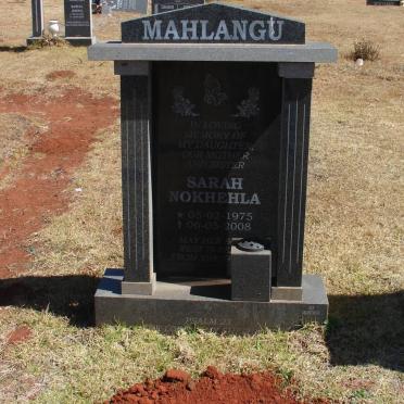 MAHLANGU Sarah Nokhehla 1975-2008