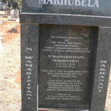 MAKHUBELA N'wamasiziyani Makhanani 1918-2011
