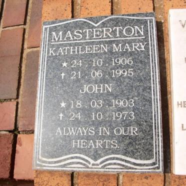 MASTERTON John 1903-1973 &amp; Kathleen Mary 1906-1995