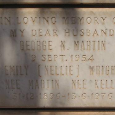 MARTIN George N. -1954 :: WRIGHT Emily formerly MARTIN nee KELLY 1896-1976