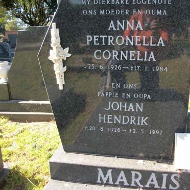 MARAIS Johan Hendrik 1926-1997 &amp; Anna Petronella Cornelia 1926-1984