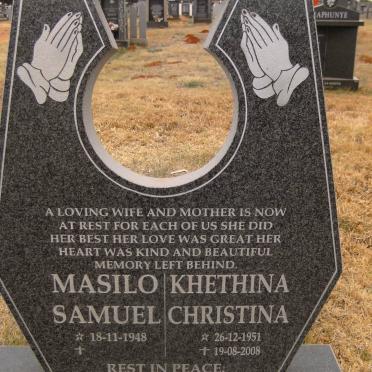 MA??KANE Masilo Samuel 1948- &amp; Khethina Christina 1951-2008
