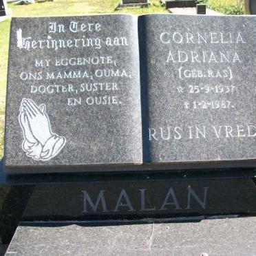 MALAN Cornelia Adriana geb RAS 1937-1987