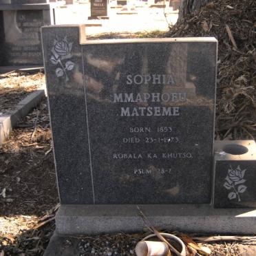 MATSEME Sophia Mmaphofu 1953-1973