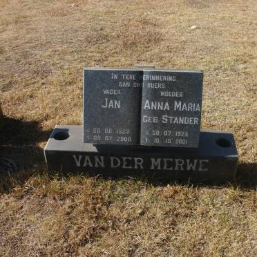 MERWE Jan, van der 1922-2000 &amp; Anna Maria STANDER 1925-2001