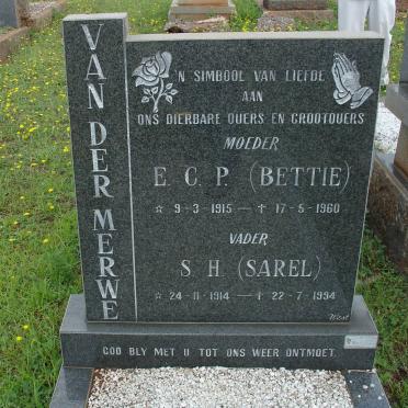 MERWE S.H., van der 1914-1994 &amp; E.C.P. 1915-1960