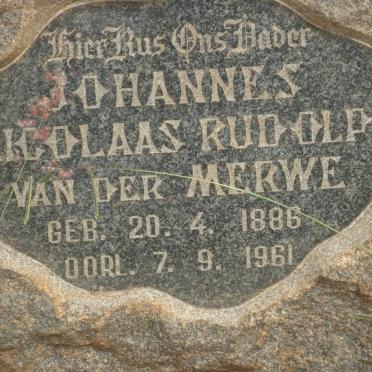 MERWE Johannes Nicolaas Rudolph, van der 1886-1961