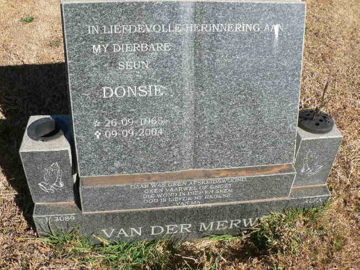 MERWE Donsie, van der 1965-2004