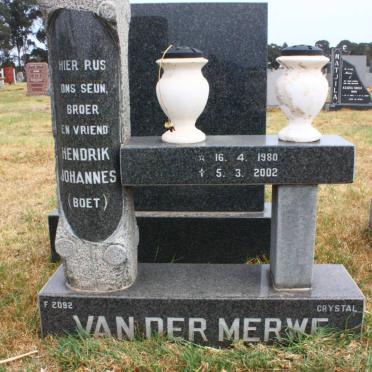 MERWE Hendrik Johannes, van der 1980-2002