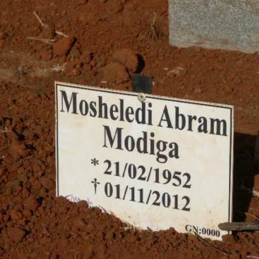 MODIGA Mosheledi Abram 1952-2012