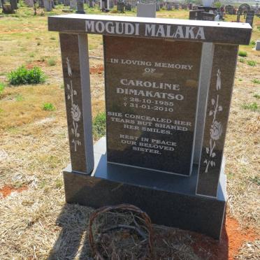 MOGUDI Caroline Dimakatso, MALAKA 1955-2010