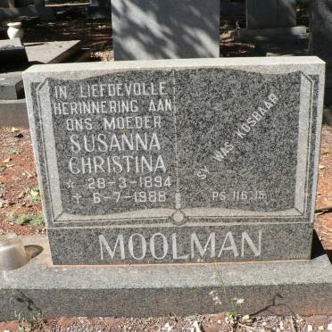 MOOLMAN Susanna Christina 1894-1988