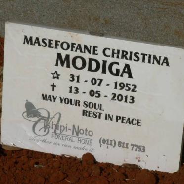 MODIGA Masefofane Christina 1952-2013