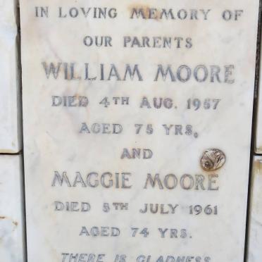MOORE William -1957 &amp; Maggie -1961