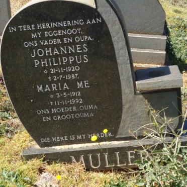 MULLER Johannes Philippus 1920-1987 &amp; Maria M.E. 1912-1992
