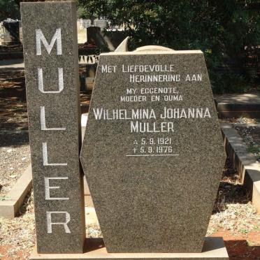 MULLER Wilhelmina Johanna 1921-1976