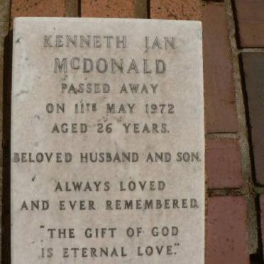 MCDONALD Kenneth Ian -1972
