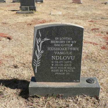 NDLOVU Reshoketswe Vangile 1975-2005