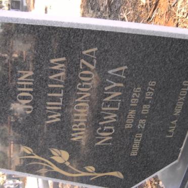 NGWENYA John William Mbhongoza 1926-1976