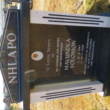 NHLAPO Mavundla Solomon 1947-2004