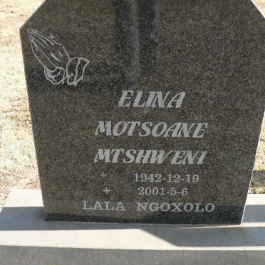 MTSHWENI Elina Motsoane 1942-2001