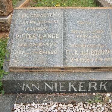 NIEKERK Pieter Lance, van 1886-1956 &amp; Ella J.J. BOSHOFF 1895-1980