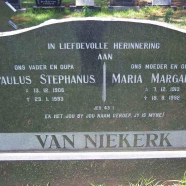 NIEKERK Paulus Stephanus, van 1906-1993 &amp; Maria Margaretha 1913-1992