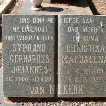 NIEKERK Sybrand Gerhardus Johannes, van 1892-1973 &amp; Christina Magdalena 1903-1977