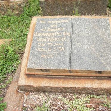 NIEKERK Johannes Petrus, van -1935
