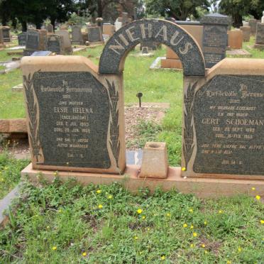NIEHAUS Gert Schoeman 1889-1955 &amp; Elsie Helena ENGELBRECHT 1903-1968