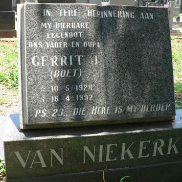NIEKERK Gerrit J., van 1928-1992