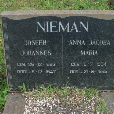 NIEMAN Joseph Johannes 1883-1947 &amp; Anna Jacoba Maria 1904-1965