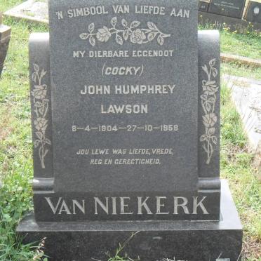 NIEKERK John Humphrey Lawson, van 1904-1958