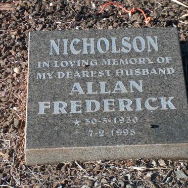 NICHOLSON Frederick -1958 &amp; Nell -1980 :: NICHOLSON Allan Frederick 1930-1998 
