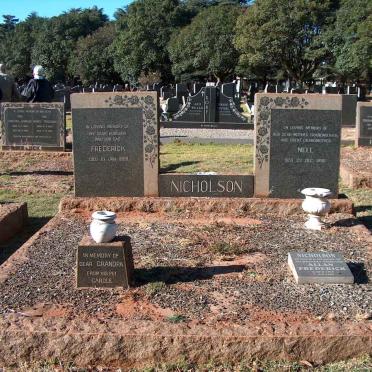 NICHOLSON Frederick -1958 &amp; Nell -1980 :: NICHOLSON Allan Frederick 1930-1998