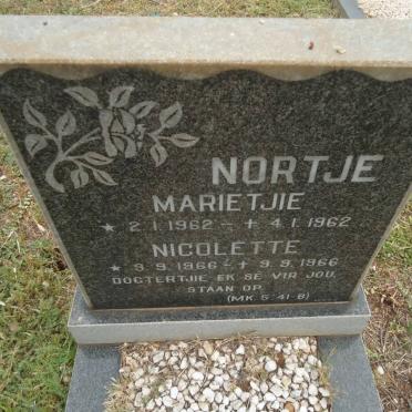 NORTJIE Marietjie 1962-1962 :: NORTJE Nicolette 1966-1966