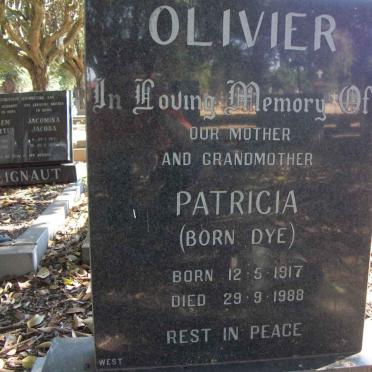 OLIVIER Patricia born DYE 1917-1988