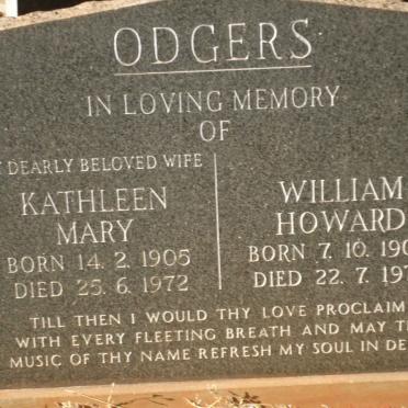 ODGERS William Howard 1904-1973 &amp; Kathleen Mary 1905-1972