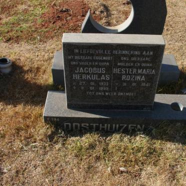 OOSTHUIZEN Jacobus Herkulas 1933-1999 &amp; Hester Maria Rozina 1941-