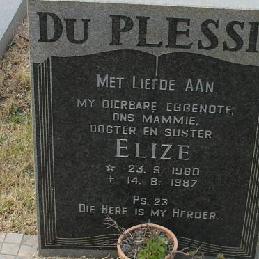 PLESSIS Elize, du 1960-1987