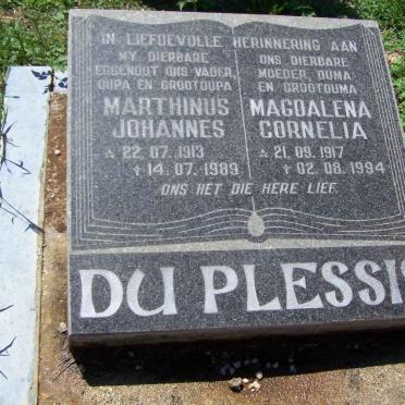 PLESSIS Marthinus Johannes, du 1913-1989 &amp; Magdalena Cornelia 1917-1994
