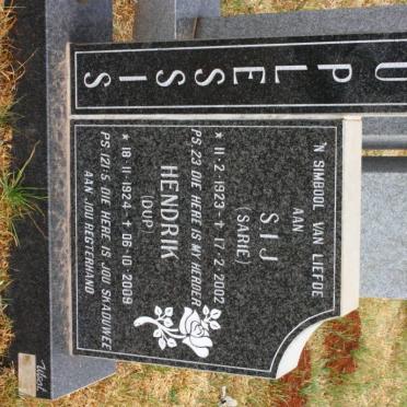 PLESSIS Hendri, du 1924-2009 &amp; S.I.J. 1923-2002