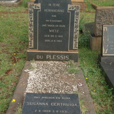PLESSIS Wietz, du 1910-1967 &amp; Susanna Gertruida 1909-1971