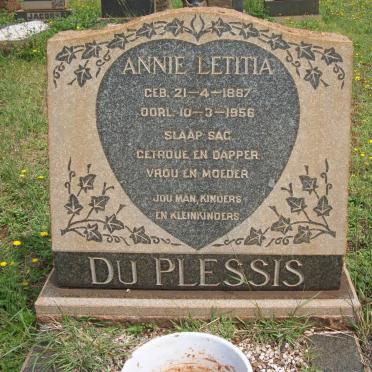 PLESSIS Annie Letitia, du 1887-1956