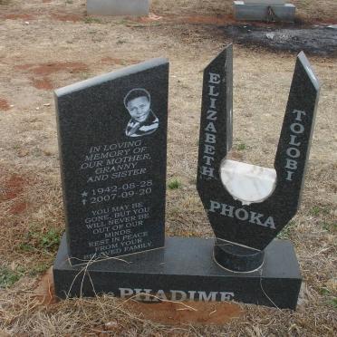 PHADIME Elizabeth Tolobi Phoka 1942-2007
