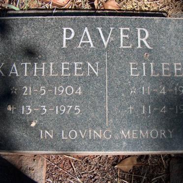 PAVER Kathleen 1904-1975 :: PAVER Eileen 1934-1934