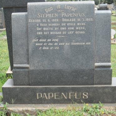 PAPENFUS Stephen 1926-1952