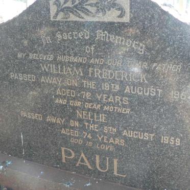 PAUL William Frederick 1964 &amp; Nellie -1959